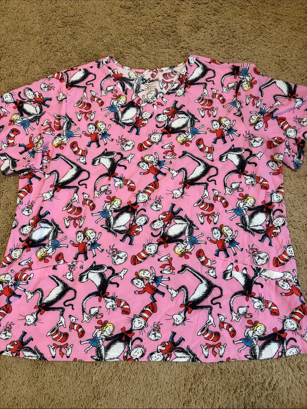 Dr. Seuss cat in the hat size 3X scrub top